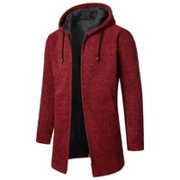 Dodaci / Muški jesen / zima jednobojni topli kardigan s kapuljačom s kapuljačom, pleteni kaput