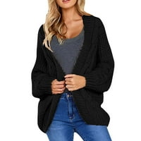 Caicj kardigan za žene ženske kardigan predimenzioniran otvoreni prednji dugi rukav nejasan pleteni slatki džemperi