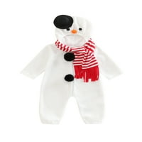 Kombinezon za novorođenče sa šalom božićni kostim za kostim snjegovića s kapuljačom s dugim rukavima jednodijelni