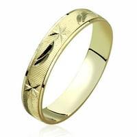 Vjenčani prsten od 14k strojno rezanog žutog zlata s uzorkom