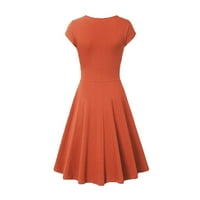 Odjeća za žene u jednobojnoj boji s kratkim rukavima u narančastoj boji
