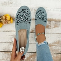 Quealent odrasle žene cipele casual ženske cipele jean look ladies modni leopard print prozračna mreža casual