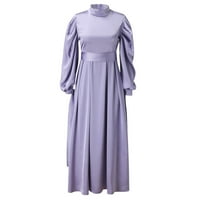 Puawkoer haljina solidna kaftan arapska haljina casual abaya ženski rukavi ženska ležerna haljina ženske vrhove