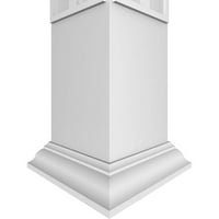 Ekena Millwork 8 W 10'H Obrtsman Klasični kvadrat koji nije kočnik Nouveau Fretwork Column W Crown Capital & Crown