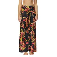 Olyvenn Women Mode Women Cvjetni print casual labava hlača široka nogu duge hlače Odjeljke casual teretne hlače