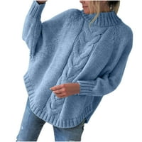 Vrijeme i tru jesen, zimski kardigan džemperi za žene, plus, preveliki, topli, plavi, ženski jesenski i zima,