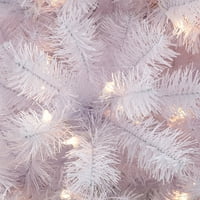 Božićno drvce od umjetne Sjeverne smreke osvijetljeno bijelom olovkom od 6,5 inča, bijelo