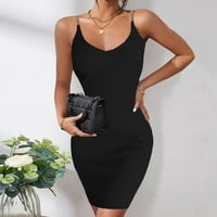 Mini midi haljine za žene s izrezom Bez rukava U obliku slova U u crnoj boji u obliku slova U u obliku slova U