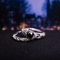 Miabella Women's 1- karat T.W. Black Diamond Infinity vjenčani prsten postavljen u 10kt bijelom zlatu