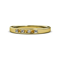 Zaručnički prsten od citrina i dijamanta od 0,5 karata u žutom zlatu od 14 karata