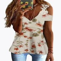 Frontwalk Women Summer majica labava hladna ramena cvjetna tiskana tunika gornja bluza