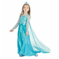 Elsa Queen haljina s blistavim snježnim pahuljicama rta za djevojke