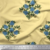 Tkanina Od Georgette-a s otisnutim listovima i cvjetnim blokovima širine dvorišta