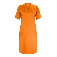ljetne haljine za žene, ženska modna ležerna haljina s izrezom u obliku slova u i kratkim rukavima S naramenicama