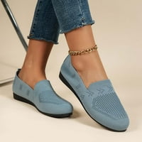 Dezsed Women Flats cipele Čvrsta boja Okruglih nožnih cipela udobne i prozračne lagane mekane ležerne cipele svijetlo