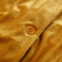 Paptzroi ženska dugačka zlatna baršunasta kardigan otvorena prednja vintage vanjska odjeća