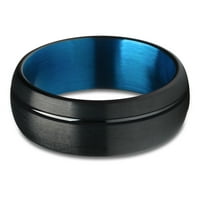 Crni prsten za volfram, mat prsten za završnu obradu, plavi vjenčani prsten, prsten s volframorom, zaručnički
