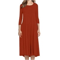 Njoeus ženske ležerne majice s dugim rukavima haljina Crevey Comfy labave haljine S-3xl