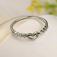 Prstenje za žene poklon za Majčin dan dijamantni prsten od ružičastog zlata prirodni bijeli romantični vjenčani