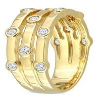 Carat T.W. Stvoren dijamant 18kt žuto zlato pozlaćeno sterling srebro prsten