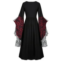 Renesansna gotička haljina za žene, čipkaste haljine s rukavima od cijevi, srednjovjekovna Steampunk haljina za