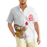 Uskršnji crtić Havajska košulja za muškarce Boys 3D CARTION Dječja muška košulja Plaža Prevelika bluza ， E-130