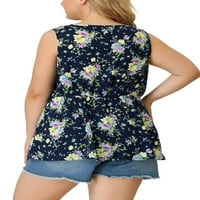Jedinstvene ponude ženske plus vrhove v cvjetne bluze bez rukava bez rukava