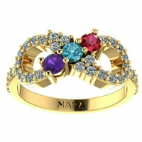 Nana Infinity Majke za odrasle prstenaste 1 do kamenja dar ženske majke - 10k žuti - veličina kamena 3