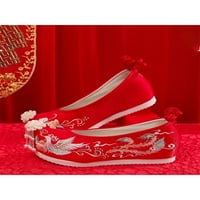 Colisha dame za mladenke za mladenke tradicionalne hanfu cipele vezeni stanovi vjenčanje topli kineski stil crvena,