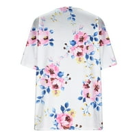 Ženske ljetne majice Plus size, casual bluze s kratkim rukavima, seksi bluze s tunikom u obliku vrata, modni elegantni