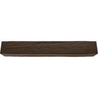 Ekena Millwork 6 W 4 H 8'l 3-strana Riverwood Endurathane Fau Wood Strop Grep, Premium Hickory