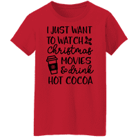 Grafička Amerika svečano, želim samo gledati božićne filmove i piti vrući kakao odmor citat ženske grafičke majice