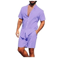 Yeaytch muški postavljen plaža kratkih rukava casual hipi majice kratke hlače sets tracksuits ljetni gumb dolje
