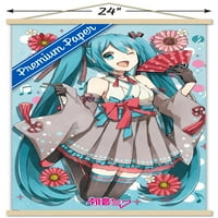 Hatsune Miku - zidni plakat s ventilatorom u drvenom magnetskom okviru, 22.37534