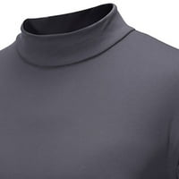 Muški sportski Top Plus size Nova jesensko-zimska ležerna majica s visokim vratom jednobojna opremljena majica
