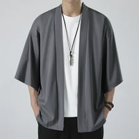 Muška solidna kapljica ramena kimono jakna otvorena prednja kardigan ogrtač