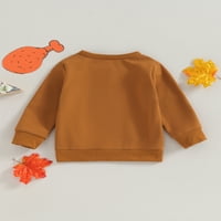 Jesenska majica za dječake i djevojčice, pulover s okruglim vratom s dugim rukavima s printom slova, labavi vrhovi