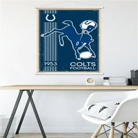 Indianapolis Colts - zidni poster s retro logotipom u magnetskom okviru, 22.37534