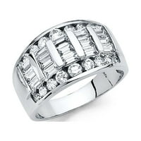 14k kubični cirkonij modni prsten za obljetnicu od bijelog zlata, veličine 6,5