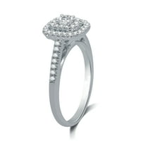Zaručnički prsten od bijelog zlata s smaragdom i dijamantom od bijelog zlata