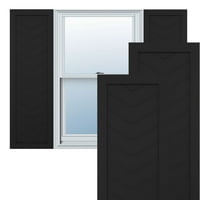 Ekena Millwork 18 W 55 H TRUE FIT PVC jednostruka ploča Chevron Modern Style Fiksni nosači, crne