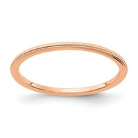 Krupni prsten od ružičastog zlata od 10 karata finog zrna, tanki prsten za godišnjicu braka, veličina 10