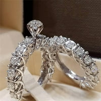 Simu u ženama bijeli kameni prsten Set vjenčanja zaručnika nakita poklon za vjenčanje Band nakit Birthday Pokloni