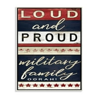 Stupell Industries Americana potpisuju vojnu obitelj glasna i ponosna fraza zidna ploča dizajna Cindy Jacobs