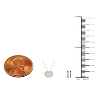 Imperial 1 6CT TDW Diamond 10k Rose Gold okrugli dijamantski halo privjesak ogrlica