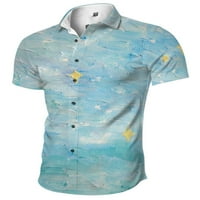 + Muške košulje kratkih rukava, Havajski vrhovi, havajske majice običnog kroja, majica s ovratnikom i reverom,