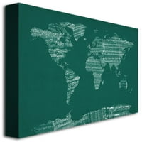 Zaštitni znak Art Karta svjetske glazbe u Green platno zidna umjetnost Michaela Tompsetta