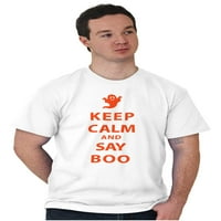 Ostanite mirni i recite Boo Muška majica s grafičkim po cijeloj površini na Halloween, majice Brisco Brands 4X