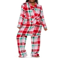 Sleep & Co. Women's & Women's Plus plišani ogrtač i dnevni boravak pijama set za spavanje, 2pc