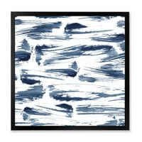 DesignArt 'plava apstraktna vodena tekstura' Moderni uokvireni umjetnički tisak
